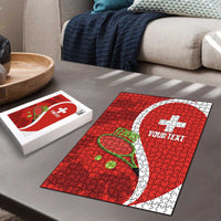 Personalised Switzerland Tennis Puzzle Swiss Born To Play - Wonder Print Shop