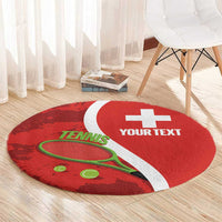 Personalised Switzerland Tennis Round Carpet Swiss Born To Play - Wonder Print Shop