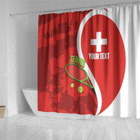 Personalised Switzerland Tennis Shower Curtain Swiss Born To Play - Wonder Print Shop
