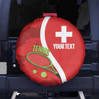 Personalised Switzerland Tennis Spare Tire Cover Swiss Born To Play - Wonder Print Shop
