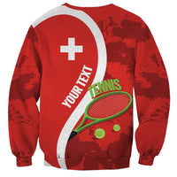 Personalised Switzerland Tennis Sweatshirt Swiss Born To Play - Wonder Print Shop
