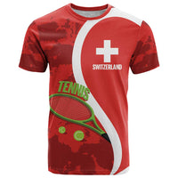 Personalised Switzerland Tennis T Shirt Swiss Born To Play - Wonder Print Shop