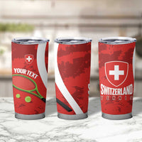 Personalised Switzerland Tennis Tumbler Cup Swiss Born To Play - Wonder Print Shop