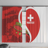 Personalised Switzerland Tennis Window Curtain Swiss Born To Play - Wonder Print Shop