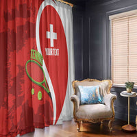 Personalised Switzerland Tennis Window Curtain Swiss Born To Play - Wonder Print Shop
