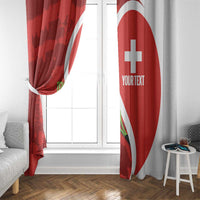 Personalised Switzerland Tennis Window Curtain Swiss Born To Play - Wonder Print Shop