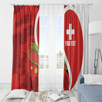 Personalised Switzerland Tennis Window Curtain Swiss Born To Play - Wonder Print Shop