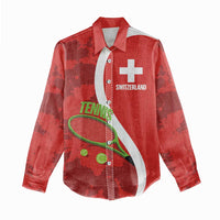 Personalised Switzerland Tennis Women Casual Shirt Swiss Born To Play - Wonder Print Shop