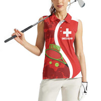 Personalised Switzerland Tennis Women Sleeveless Polo Shirt Swiss Born To Play - Wonder Print Shop