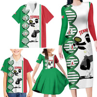 Personalised Italy Tennis Family Matching Long Sleeve Bodycon Dress and Hawaiian Shirt Its In My DNA - Wonder Print Shop