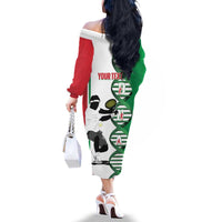 Personalised Italy Tennis Family Matching Off The Shoulder Long Sleeve Dress and Hawaiian Shirt Its In My DNA - Wonder Print Shop