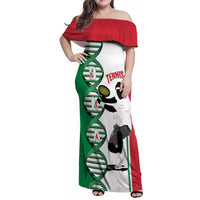 Personalised Italy Tennis Family Matching Off Shoulder Maxi Dress and Hawaiian Shirt Its In My DNA - Wonder Print Shop