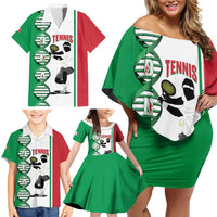 Personalised Italy Tennis Family Matching Off Shoulder Short Dress and Hawaiian Shirt Its In My DNA - Wonder Print Shop