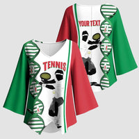 Personalised Italy Tennis Kimono Sleeve Blouse Its In My DNA - Wonder Print Shop