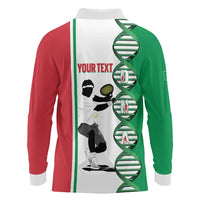 Personalised Italy Tennis Long Sleeve Polo Shirt Its In My DNA - Wonder Print Shop