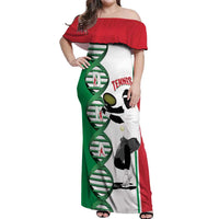 Personalised Italy Tennis Off Shoulder Maxi Dress Its In My DNA - Wonder Print Shop