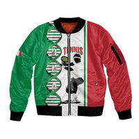 Personalised Italy Tennis Sleeve Zip Bomber Jacket Its In My DNA - Wonder Print Shop