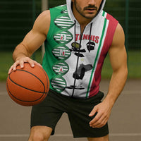 Personalised Italy Tennis Sleeveless Zip Hoodie Its In My DNA - Wonder Print Shop