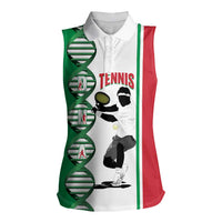 Personalised Italy Tennis Women Sleeveless Polo Shirt Its In My DNA - Wonder Print Shop
