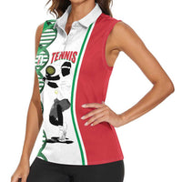 Personalised Italy Tennis Women Sleeveless Polo Shirt Its In My DNA - Wonder Print Shop