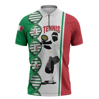 Personalised Italy Tennis Zipper Polo Shirt Its In My DNA - Wonder Print Shop