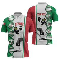 Personalised Italy Tennis Zipper Polo Shirt Its In My DNA - Wonder Print Shop