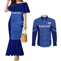 england-football-couples-matching-mermaid-dress-and-long-sleeve-button-shirts-go-lionesses-2023-world-cup