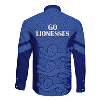 England Football Long Sleeve Button Shirt Go Lionesses 2023 World Cup - Wonder Print Shop