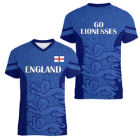 England Football Women V Neck T Shirt Go Lionesses 2023 World Cup - Wonder Print Shop