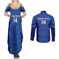 Custom England Football Couples Matching Summer Maxi Dress and Long Sleeve Button Shirts Go Lionesses 2023 World Cup - Wonder Print Shop