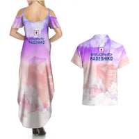 Japan Football Couples Matching Summer Maxi Dress and Hawaiian Shirt Go Nadeshiko 2023 World Cup - Wonder Print Shop