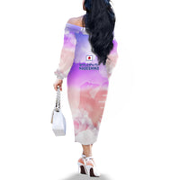 Japan Football Off The Shoulder Long Sleeve Dress Go Nadeshiko 2023 World Cup - Wonder Print Shop
