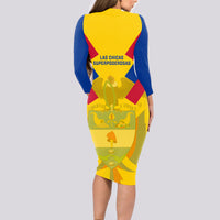 Colombia Football Long Sleeve Bodycon Dress Las Chicas Superpoderosas 2023 World Cup - Wonder Print Shop
