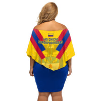 Colombia Football Off Shoulder Short Dress Las Chicas Superpoderosas 2023 World Cup - Wonder Print Shop