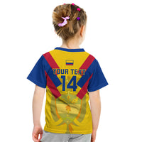 Custom Colombia Football Kid T Shirt Las Chicas Superpoderosas 2023 World Cup - Wonder Print Shop