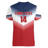 Custom USA Rugby Women V-Neck T-Shirt 2024 Simple Style - Wonder Print Shop