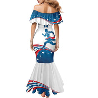 Custom USA Athletics Family Matching Mermaid Dress and Hawaiian Shirt 2024 United States Flag Curve Style - Wonder Print Shop