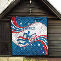 Custom USA Athletics Quilt 2024 United States Flag Curve Style - Wonder Print Shop
