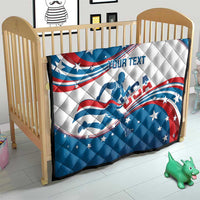 Custom USA Athletics Quilt 2024 United States Flag Curve Style - Wonder Print Shop