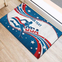 Custom USA Athletics Rubber Doormat 2024 United States Flag Curve Style - Wonder Print Shop