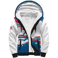Custom USA Athletics Sherpa Hoodie 2024 United States Flag Curve Style - Wonder Print Shop