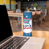 USA Athletics Skinny Tumbler 2024 United States Flag Curve Style - Wonder Print Shop