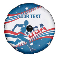 Custom USA Athletics Spare Tire Cover 2024 United States Flag Curve Style - Wonder Print Shop