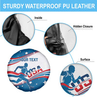 Custom USA Athletics Spare Tire Cover 2024 United States Flag Curve Style - Wonder Print Shop