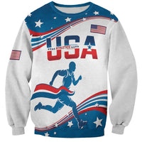 Custom USA Athletics Sweatshirt 2024 United States Flag Curve Style - Wonder Print Shop