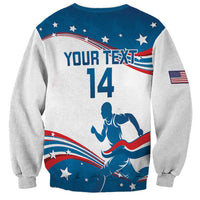 Custom USA Athletics Sweatshirt 2024 United States Flag Curve Style - Wonder Print Shop