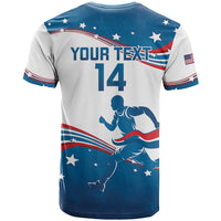 Custom USA Athletics T Shirt 2024 United States Flag Curve Style - Wonder Print Shop