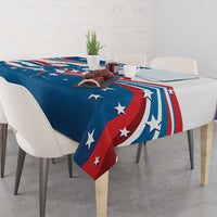 Custom USA Athletics Tablecloth 2024 United States Flag Curve Style - Wonder Print Shop