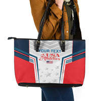 Custom USA Athletics Leather Tote Bag 2024 United States Champions Proud - Wonder Print Shop