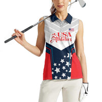 Custom USA Athletics Women Sleeveless Polo Shirt 2024 United States Champions Proud - Wonder Print Shop